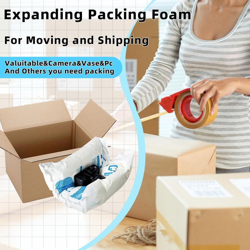 Ozbobo 4 pcs 18''*18'' Expanding Foam Packing For Shipping PC & Valuables & Fragile Moving Supplies For Irregular-Shaped Items Shockproof Bubble Wrap for moving Applied For Industrial Private Dual Use - Image 2